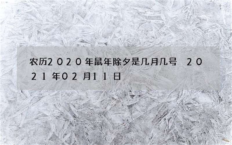 农历2020年鼠年除夕是几月几号 2021年02月11日